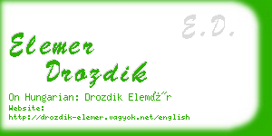 elemer drozdik business card